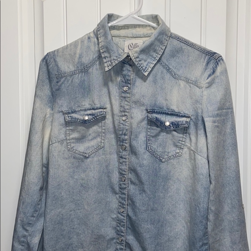 Cello denimwear button down shirt - large